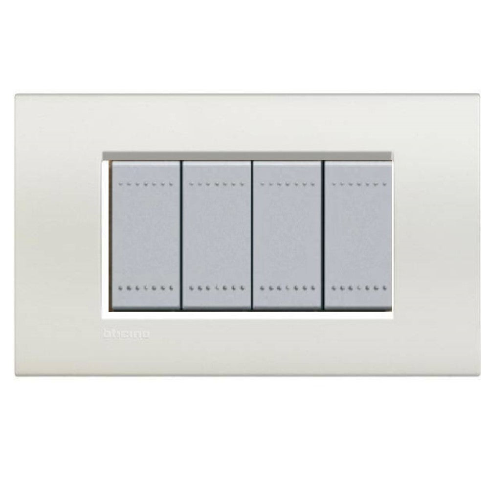 PLACA RECTANGULAR COLOR BLANCO 4 MOD. LNA4804BI LIVING Y LIGHT