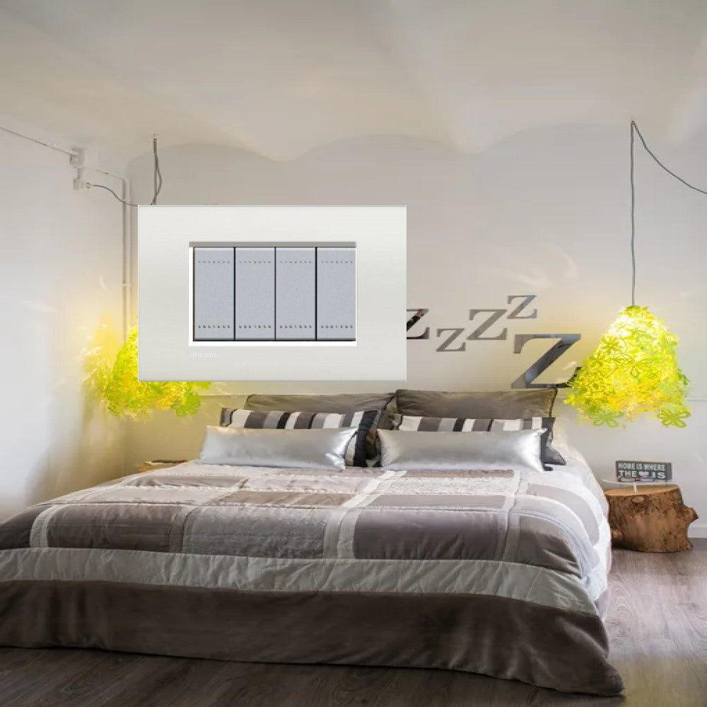 PLACA RECTANGULAR COLOR BLANCO 4 MOD. LNA4804BI LIVING Y LIGHT