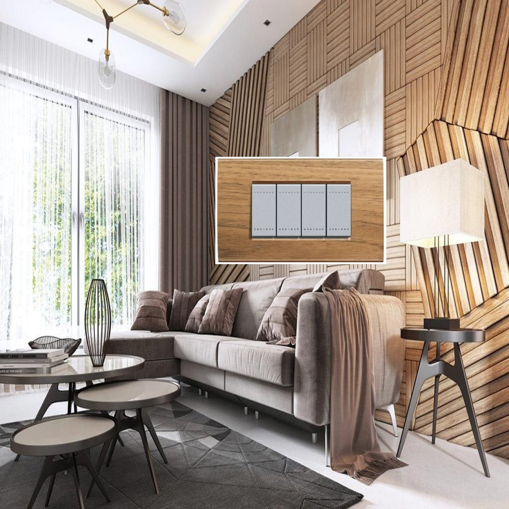 PLACA RECTANGULAR DE MADERA NOGAL 4 MOD. LNA4804LNC LIVING Y LIGHT
