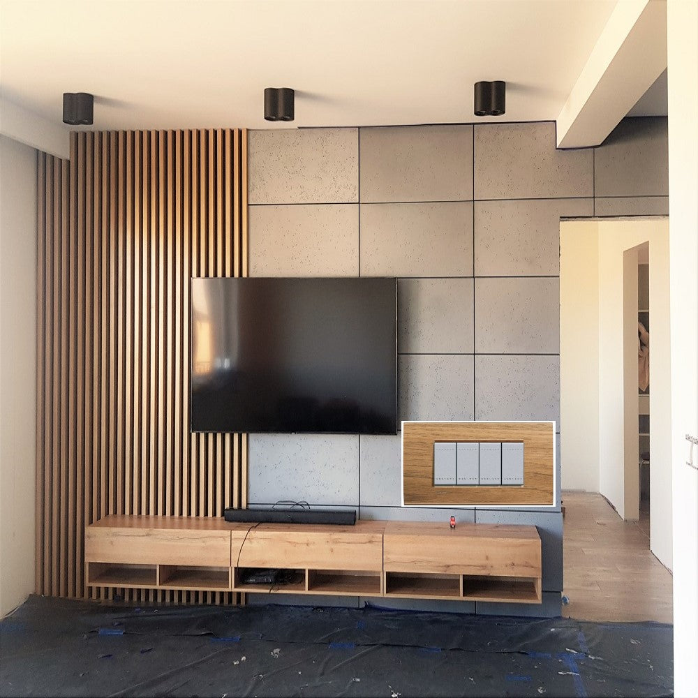 PLACA RECTANGULAR DE MADERA NOGAL 4 MOD. LNA4804LNC LIVING Y LIGHT