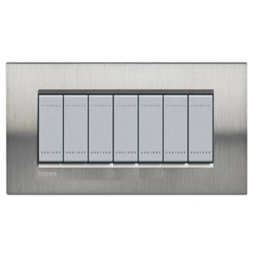 PLACA RECTANGULAR COLOR ACERO PULIDO 7 MOD. LNA4807ACS LIVING Y LIGHT