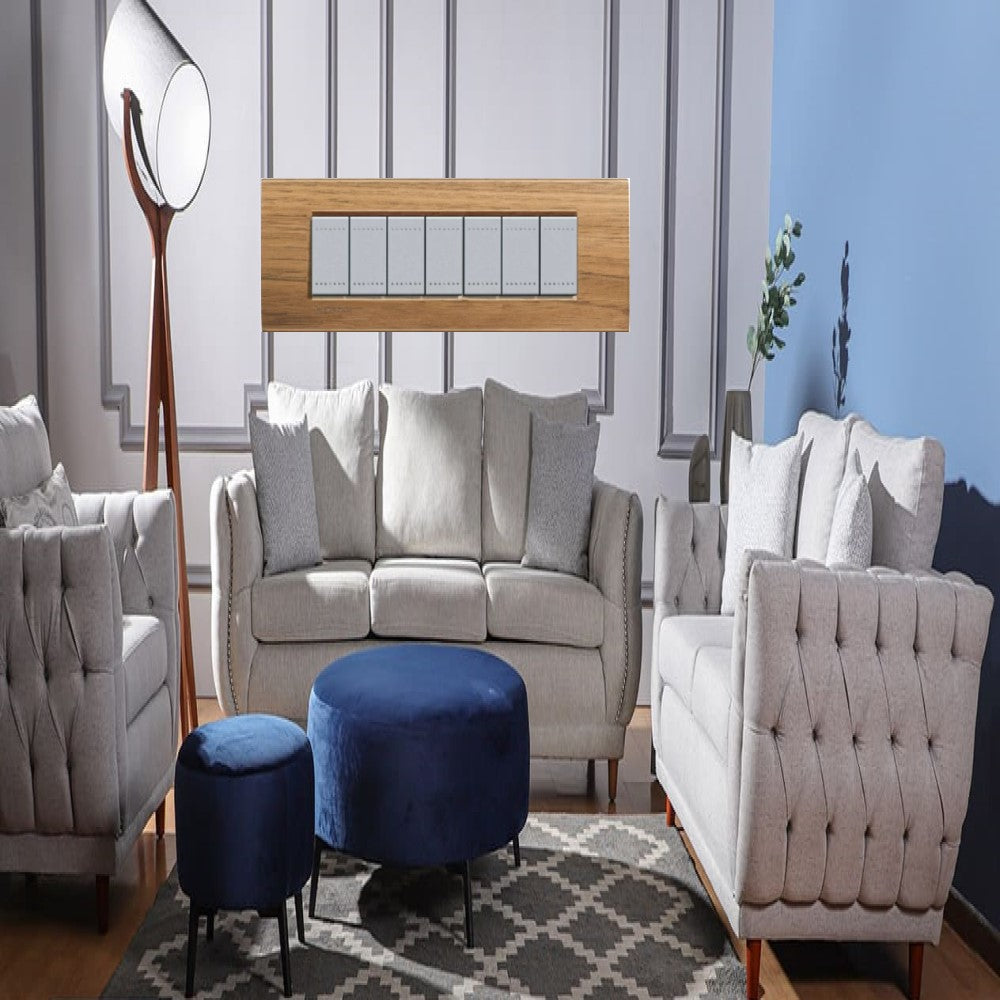 PLACA RECTANGULAR DE MADERA NOGAL 7 MOD. LNA4807LNC LIVING Y LIGHT