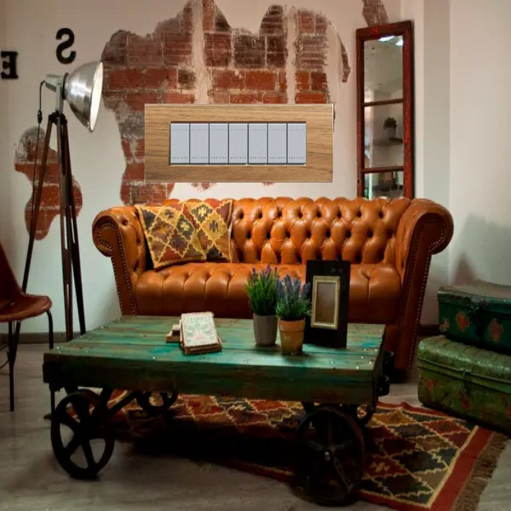 PLACA RECTANGULAR DE MADERA NOGAL 7 MOD. LNA4807LNC LIVING Y LIGHT