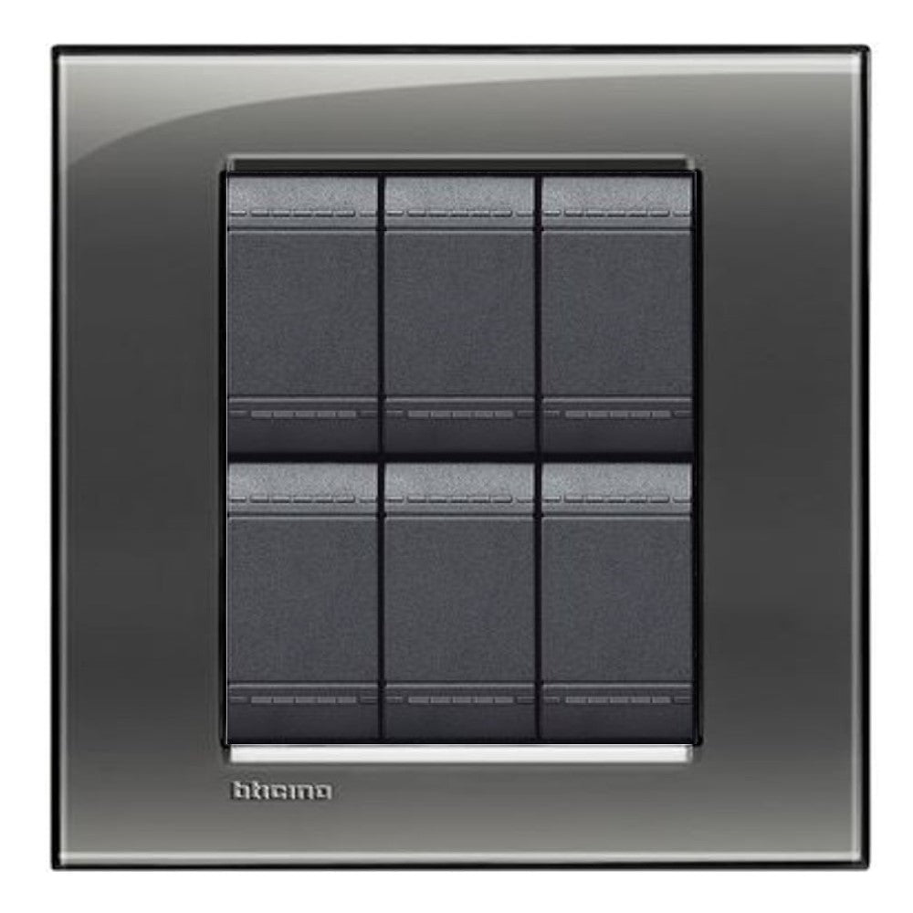 PLACA RECTANGULAR COLOR HUMO 3+3 MOD. LNA4826KF LIVING Y LIGHT