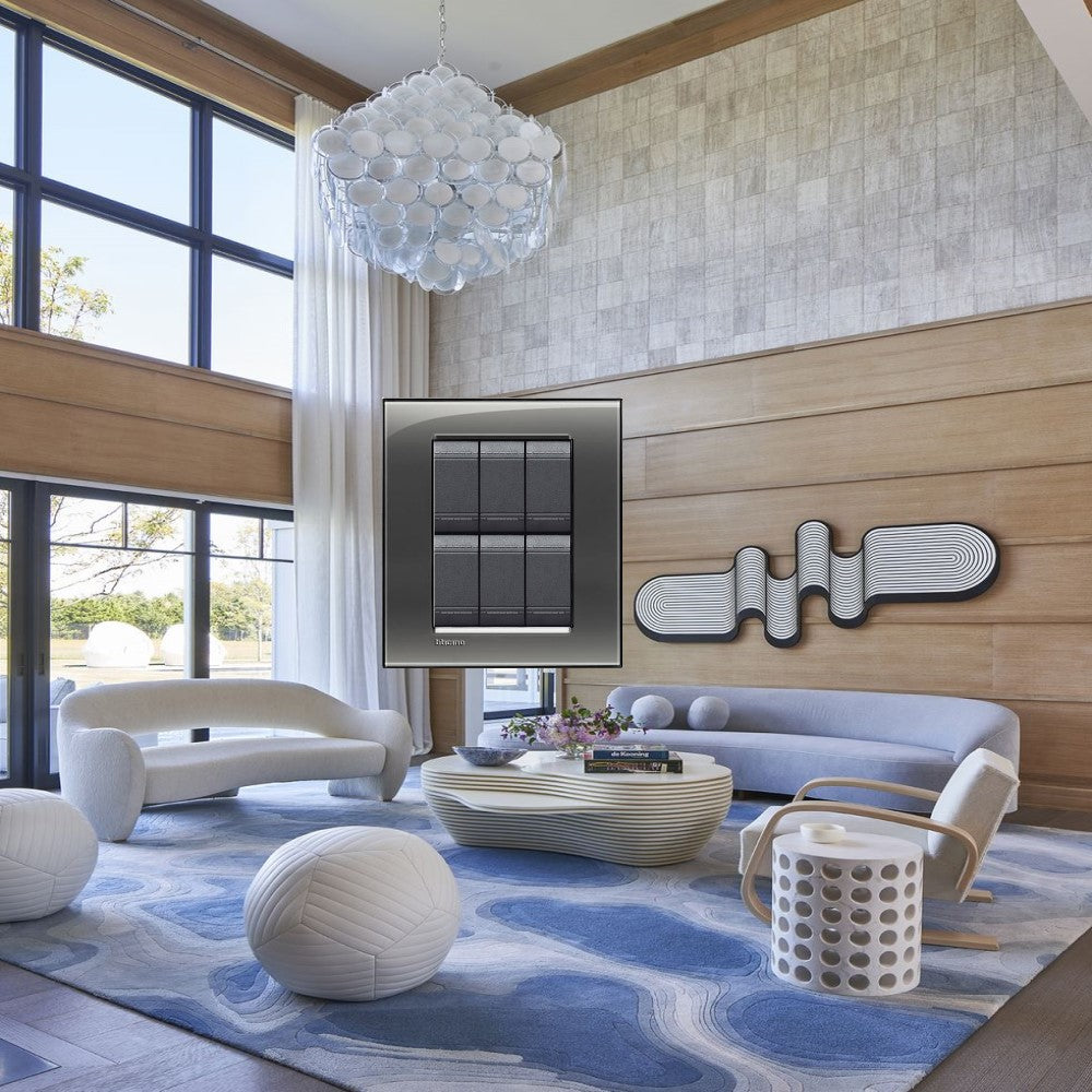 PLACA RECTANGULAR COLOR HUMO 3+3 MOD. LNA4826KF LIVING Y LIGHT