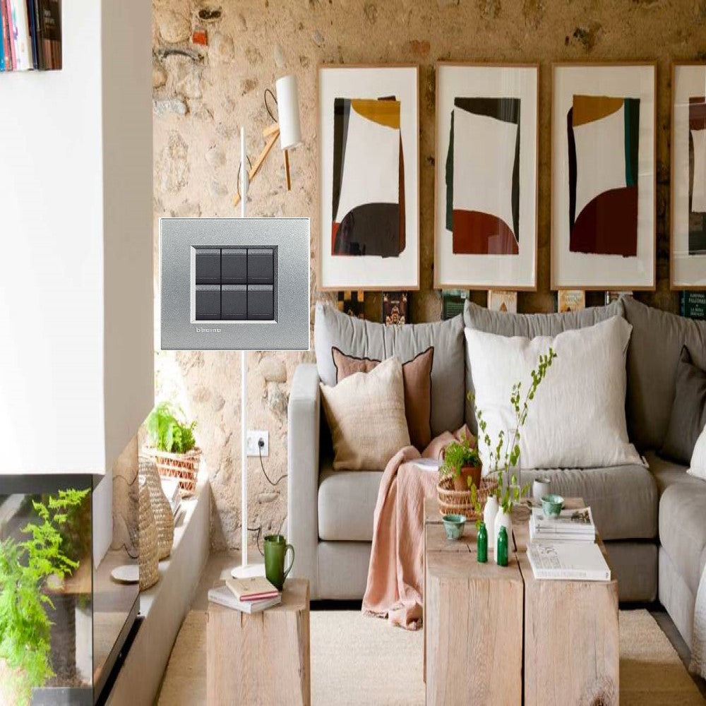 PLACA RECTANGULAR COLOR TECH 3+3 MOD. LNA4826TE LIVING Y LIGHT