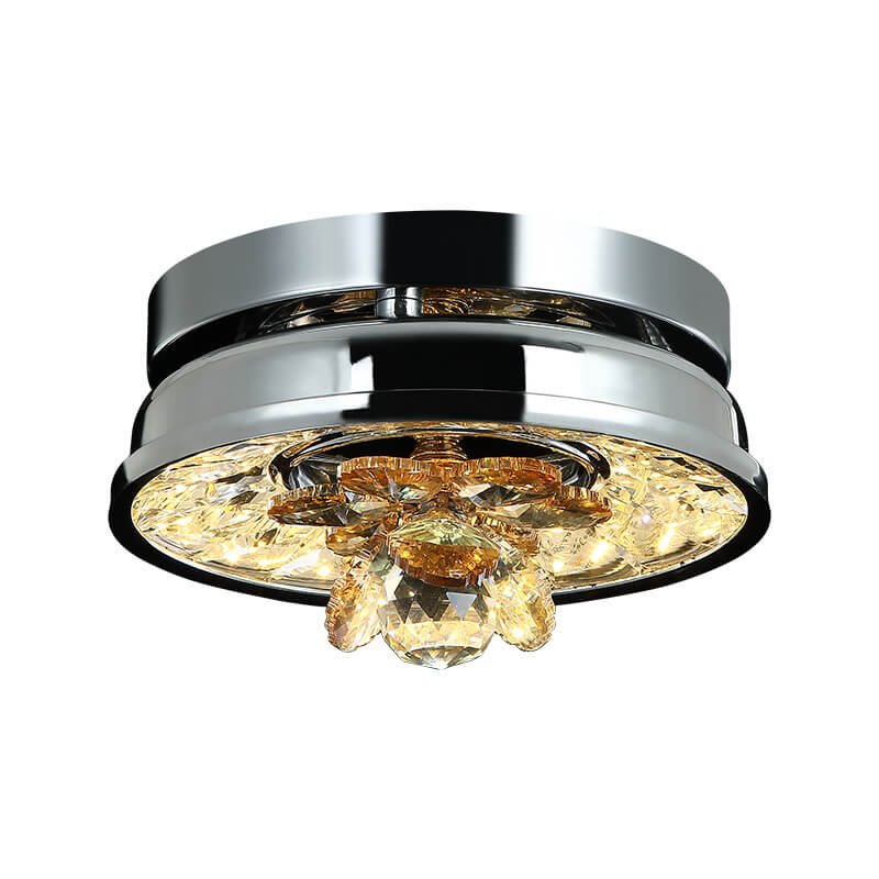 PLAFON CHICO CON CROMO Y CRISTAL 18 WATTS LED MCA LUZ VIC