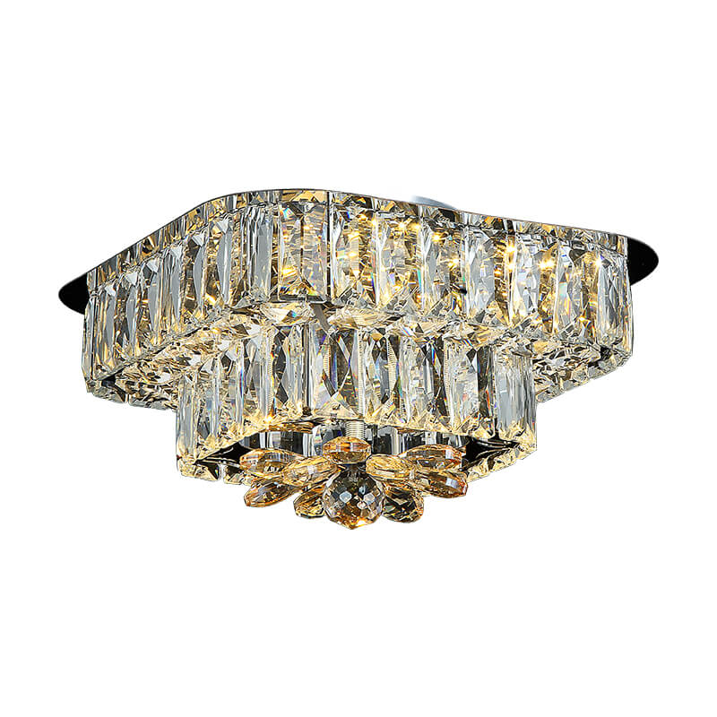 PLAFON DE CRISTAL CUADRADO C/3 CAMBIO DE LUZ LED 30 W MCA LUZ VIC