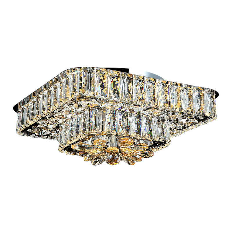 PLAFON DE CRISTAL CUADRADO LED 46W 3 CAMBIOS DE LUZ
