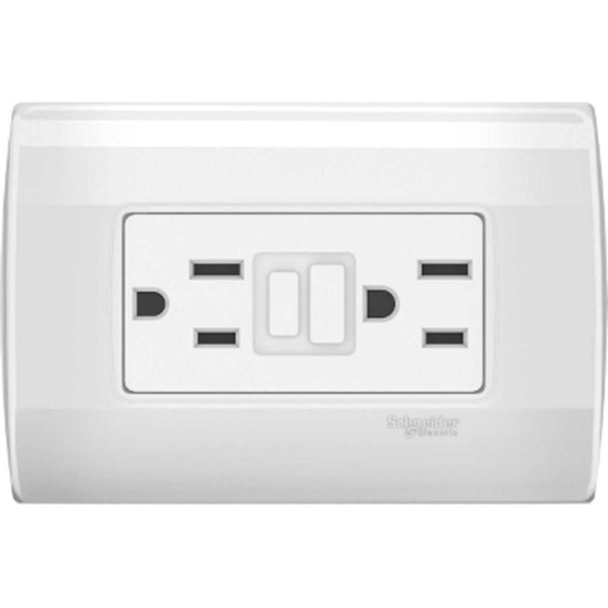 PLACA CON TOMACORRIENTE DUPLEX SCHNEIDER ELECTRIC 2 POLOS 1 TIERRA 15A 127V 3M MIS W