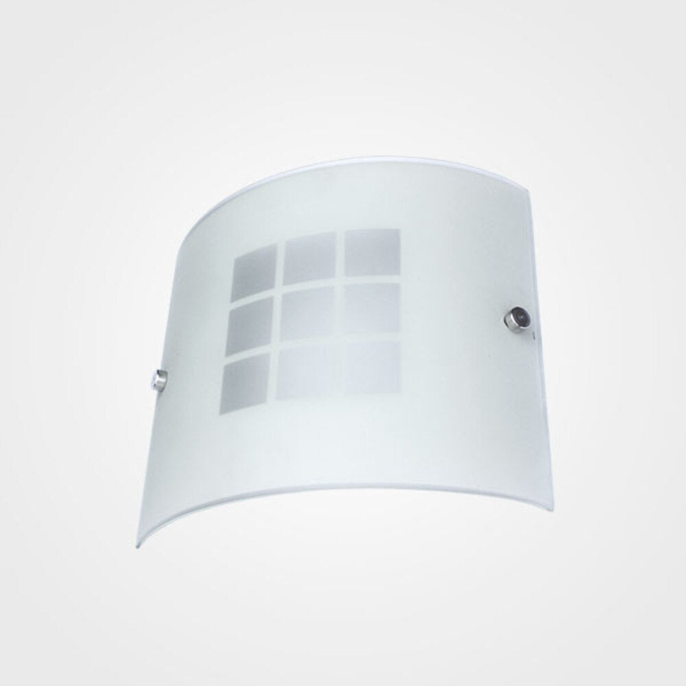 ARBOTANTE .CUERPO EN LAMINA VIDRIO MATE DECORADO 1X E26 TERMINADO CROMO MCA MAXXI