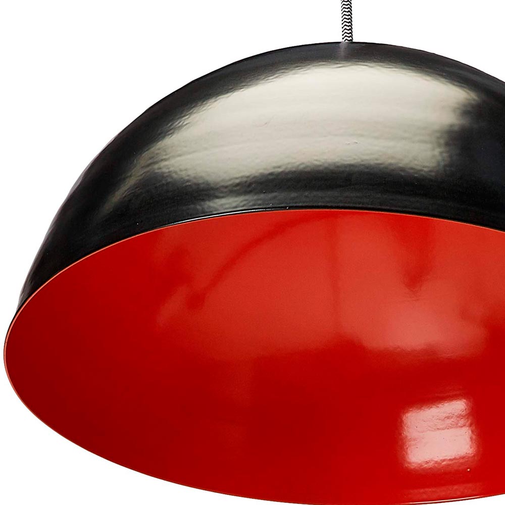 CANDIL CUERPO EN ALUMINIO 1 X E26 TERMINADO NEGRO MATE CON INT NARANJA