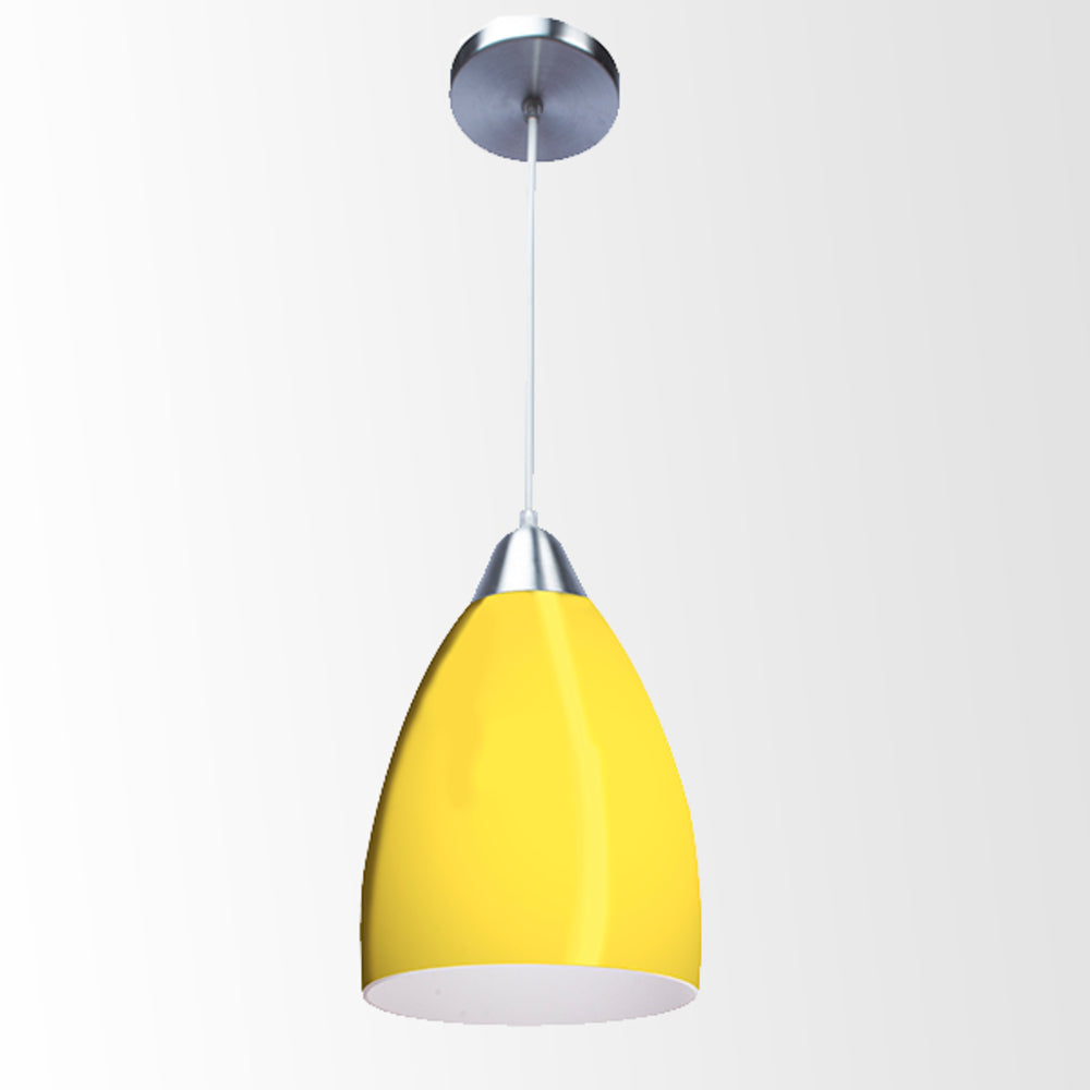 CANDIL CUERPO ALUMINIO VIDRIO SOPLADO AMARILLO 20X120CM E27 127V MAXXI