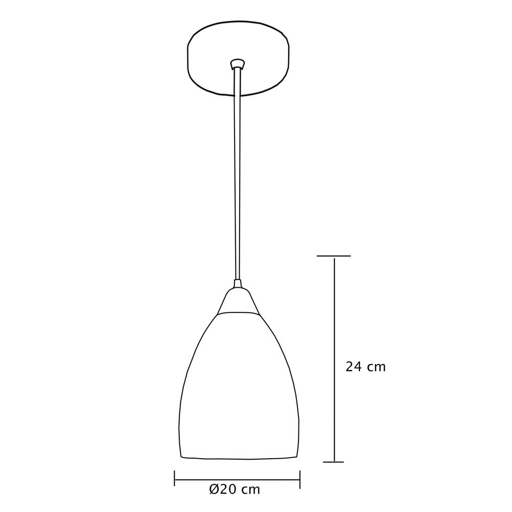 CANDIL CUERPO ALUMINIO VIDRIO SOPLADO BLANCO 20X120CM E27 127V MAXXI