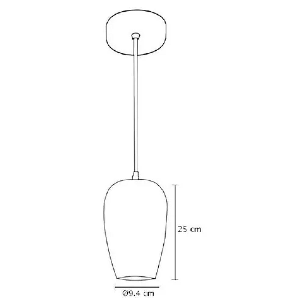 CANDIL CUERPO ALUMINIO CEPILLADO VIDRIO SOPLADO COBRE 14X120CM E27 127V MAXXI
