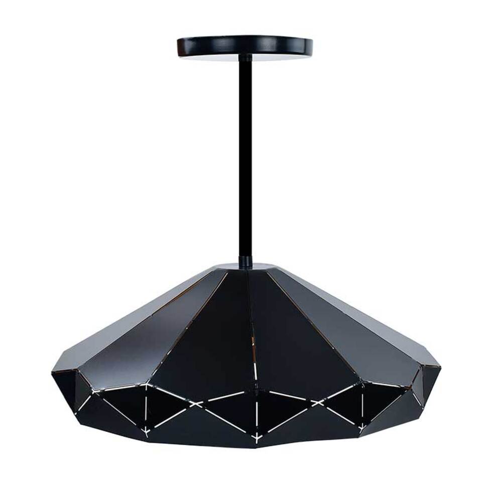 CANDIL LAMINA DE ACERO PERFIL GEOMETRICO NEGRO INTERIOR DORADO 35X120CM E27 127V MAXXI