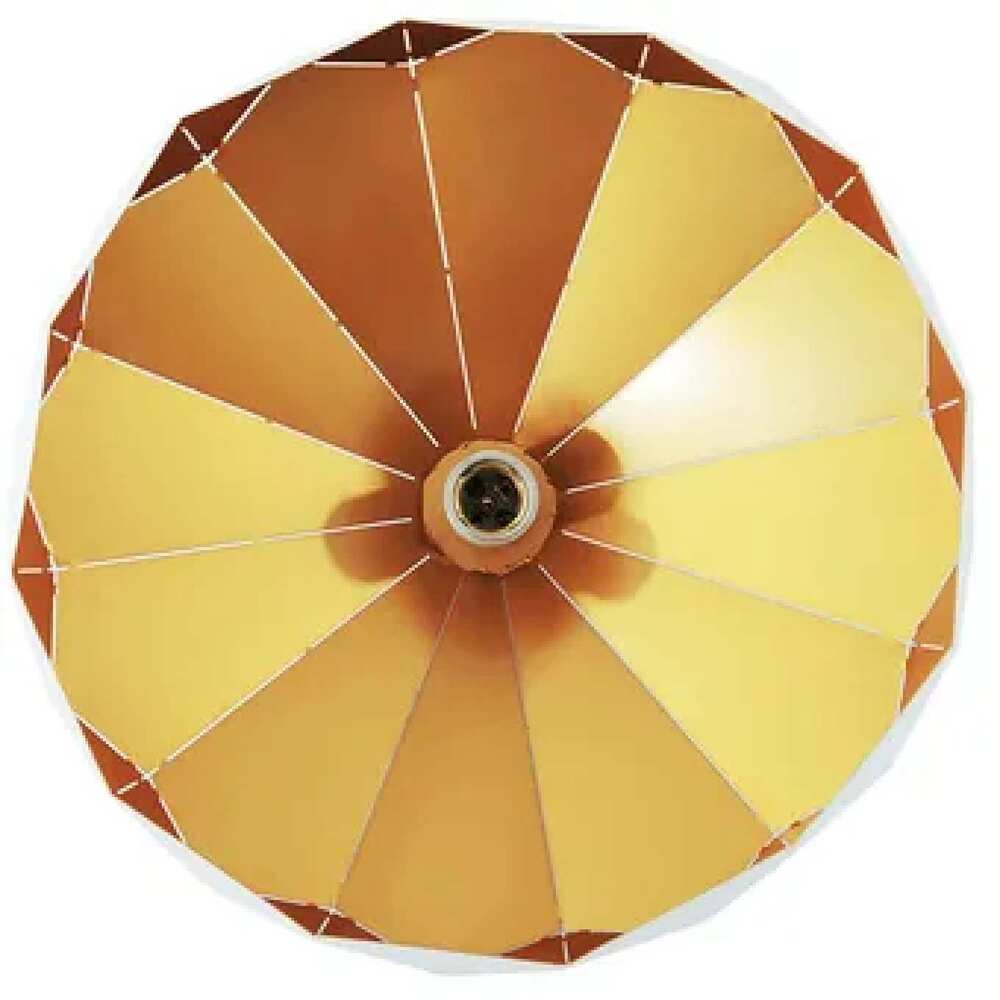 CANDIL LAMINA DE ACERO PERFIL GEOMETRICO NEGRO INTERIOR DORADO 35X120CM E27 127V MAXXI