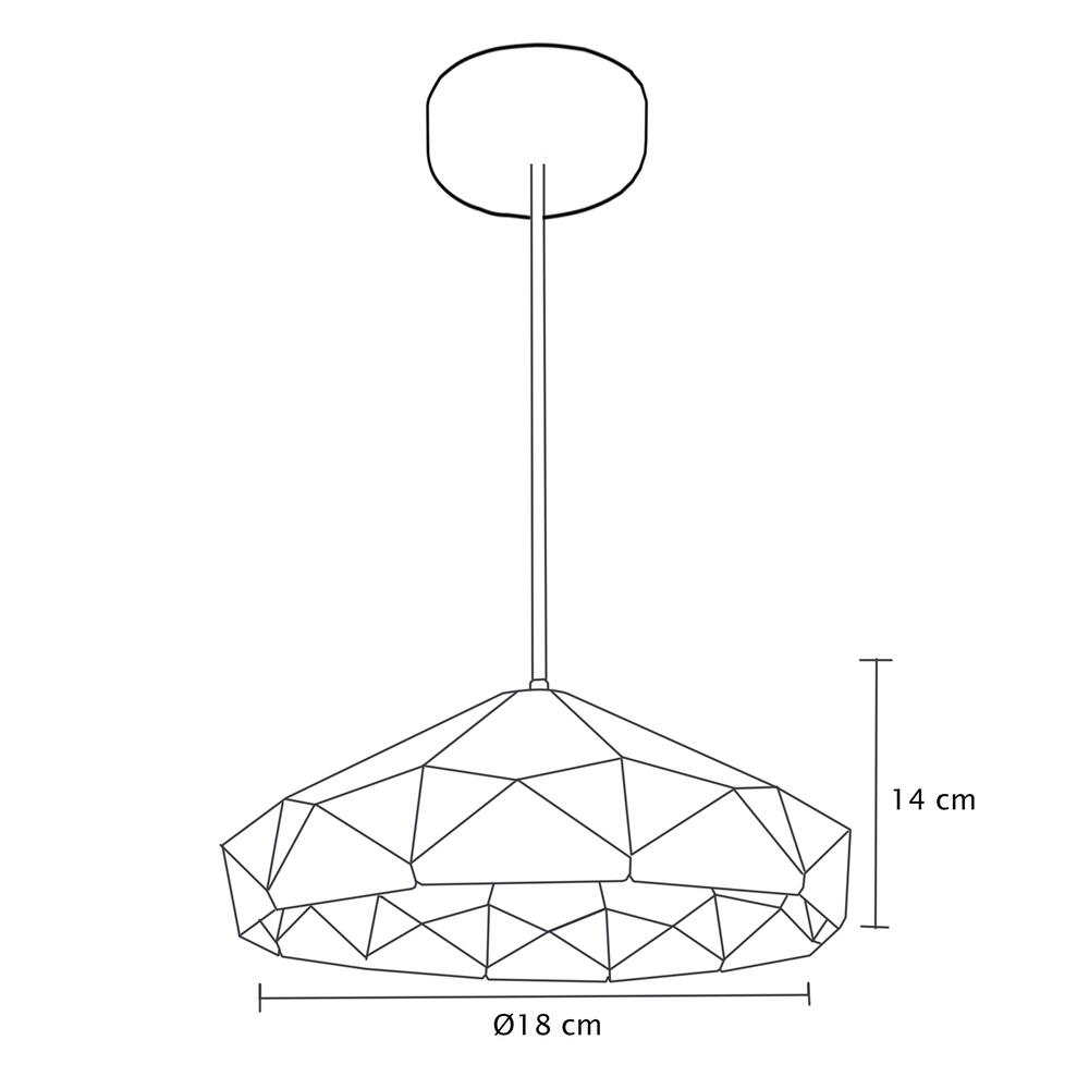 CANDIL LAMINA DE ACERO PERFIL GEOMETRICO NEGRO INTERIOR DORADO 35X120CM E27 127V MAXXI