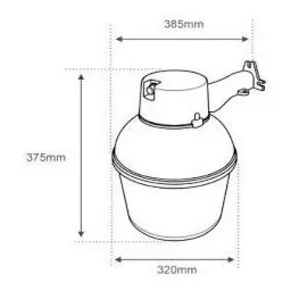 LUMINARIA SUBURBANA BALASTRO ALUMINIO ANODIZADO CON BASE PARA FOTOCELDA BASE E26 127-220V SIN FOCO