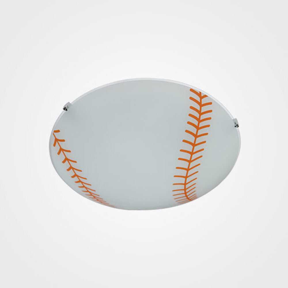 PLAFON DECORATIVO BEISBOL 2X20W. E26 VIDRIO SATINADO DECORADO MX-PF8019
