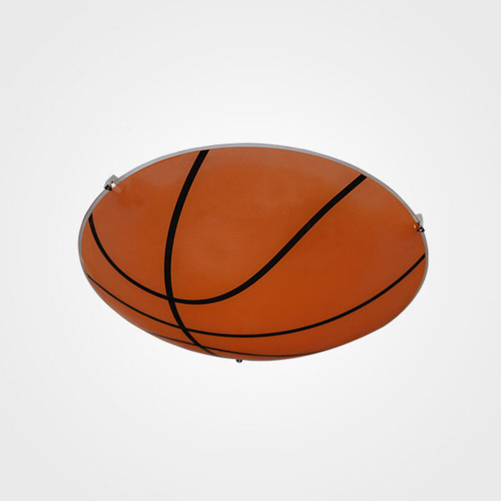 PLAFON DECORATIVO BASQUETBOL 2X20W. E26 VIDRIO SATINADO DECORADO MX-PF8020