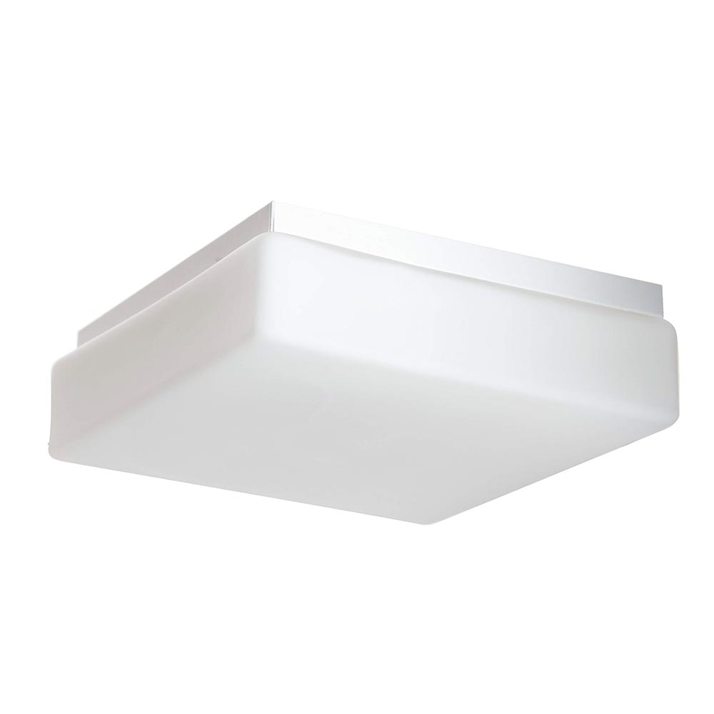 LUMINARIO DE TECHO PLAFON LAMINA DE ACERO + VIDRIO SOPLADO LED INTEGRADO 18W-1600LM 20CM X 20CM