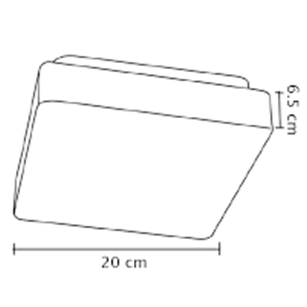 LUMINARIO DE TECHO PLAFON LAMINA DE ACERO + VIDRIO SOPLADO LED INTEGRADO 18W-1600LM 20CM X 20CM
