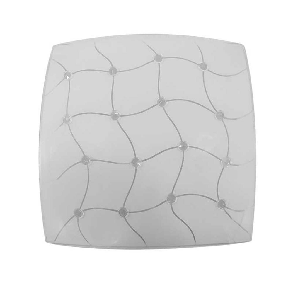 LUMINARIO DE TECHO PLAFON LAMINA DE ACERO + VIDRIO SATINADO CON INCRUSTACIONES LED INTEGRADO 18W-1600LM 30X30C