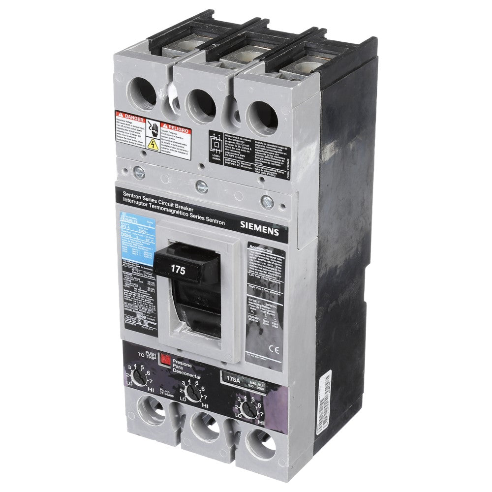INTERRUPTOR FD 3P 175A 600V 22 KA TERMINALES FX MX:FXD63B175L SIEMENS
