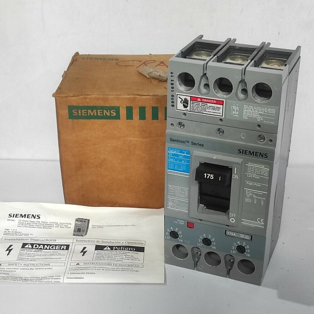 INTERRUPTOR FD 3P 175A 600V 22 KA TERMINALES FX MX:FXD63B175L SIEMENS