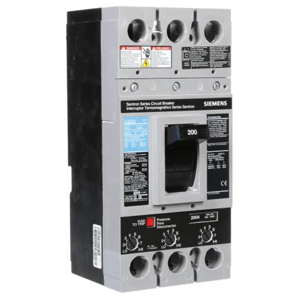 INTERRUPTOR FD 3P 200A 600V 22 KAFX TERMINALES MIT MX:FXD63B200L SIEMENS