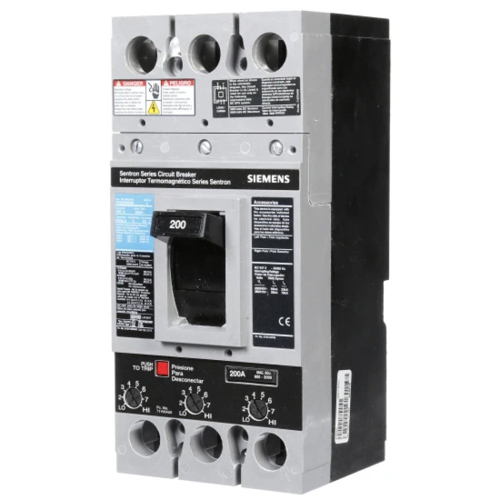INTERRUPTOR FD 3P 200A 600V 22 KAFX TERMINALES MIT MX:FXD63B200L SIEMENS