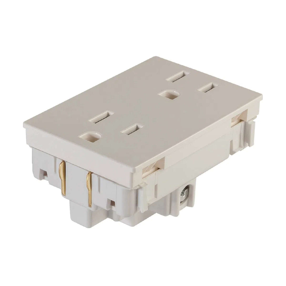 CONTACTO DÚPLEX ESTEVEZ UNNO 2 POLOS CON TIERRA 3 MÓDULOS BLANCO