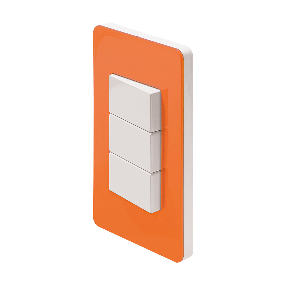 PLACA ESTEVEZ UNNO 3 MÓDULOS MANDARINA CHASIS BLANCO