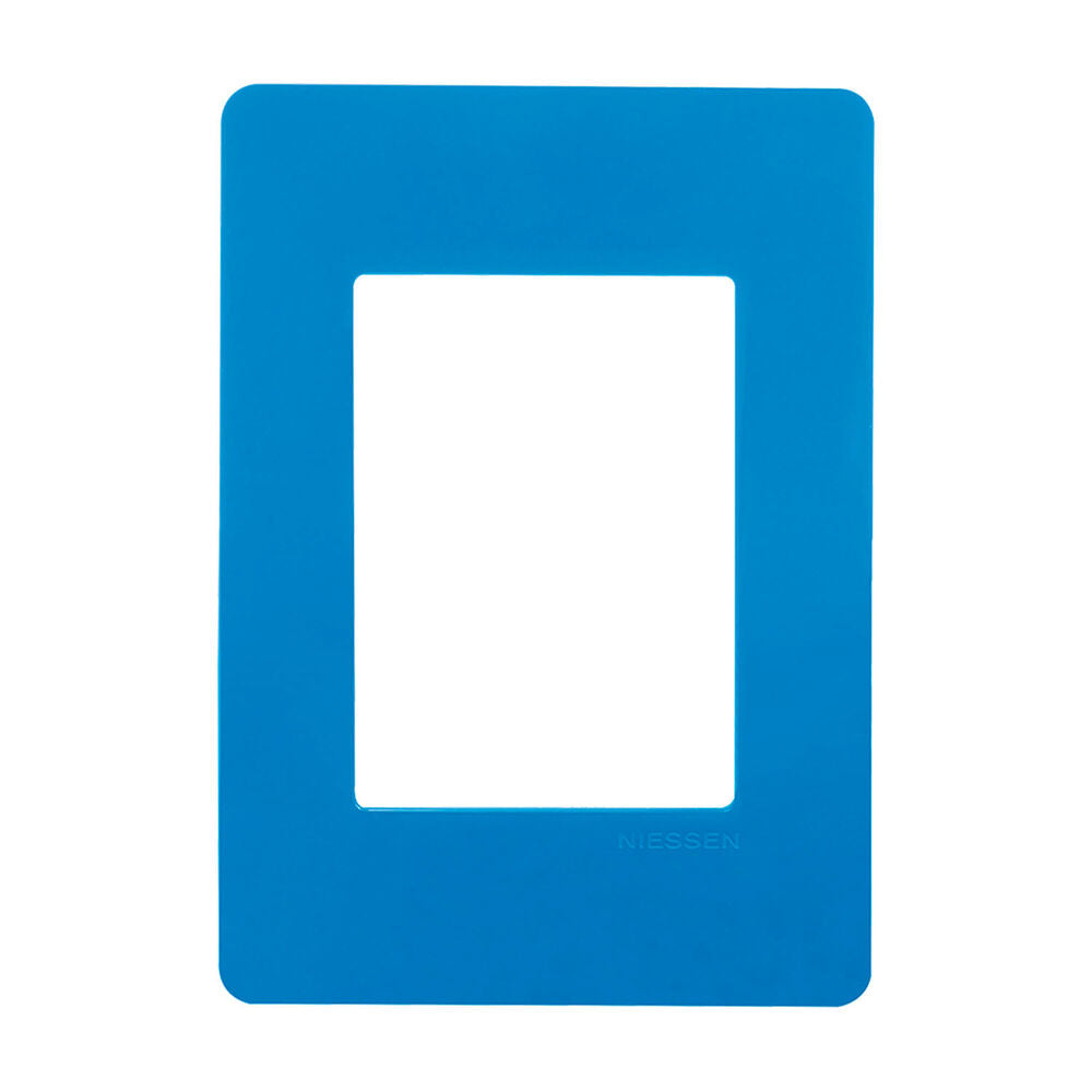 PLACA ESTEVEZ UNNO 3 MÓDULOS AZÚL CHASIS BLANCO