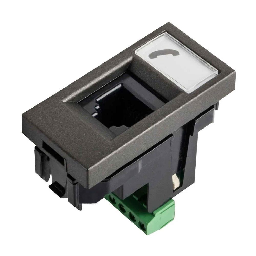 TOMA TELEFÓNICA ESTEVEZ ZENIT 1 MÓDULO DE 6 HILOS RJ11 ANTRACITA