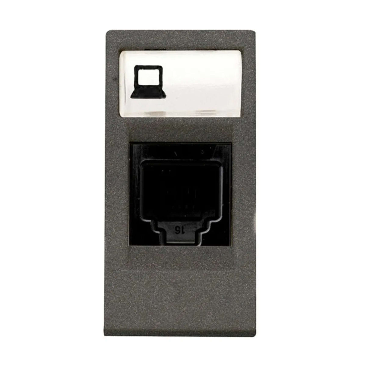 TAPA DE SOPORTE ESTEVEZ ZENIT PARA CONECTORES DE CÓMPUTO 1 MÓDULO ANTRACITA