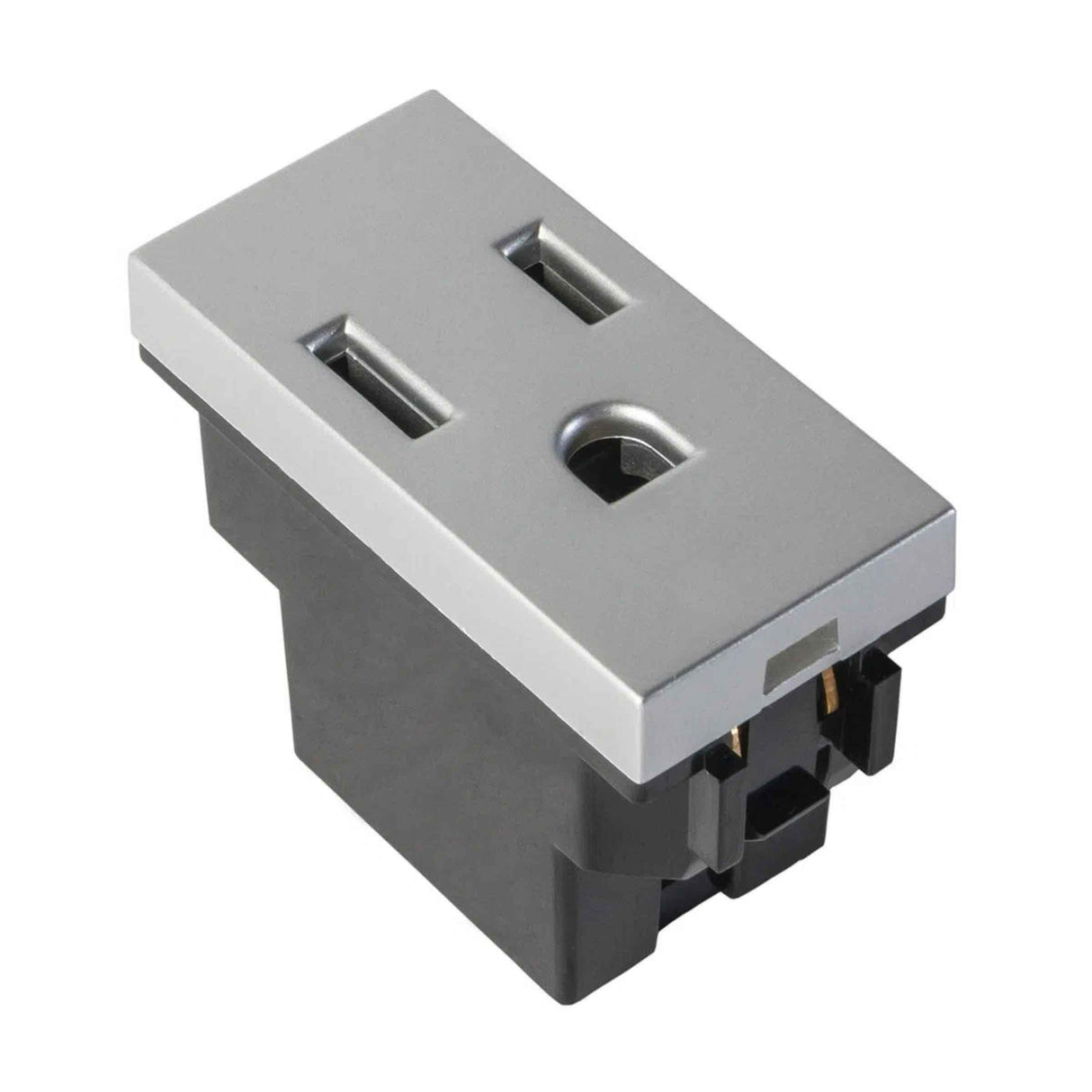 CONTACTO ESTEVEZ ZENIT 2 POLOS CON TIERRA 1 MÓDULO PLATA