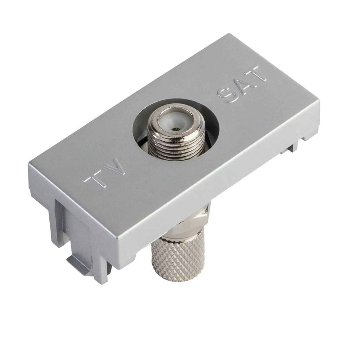 TOMA COAXIAL DE TV ESTEVEZ ZENIT 1 MÓDULO PLATA