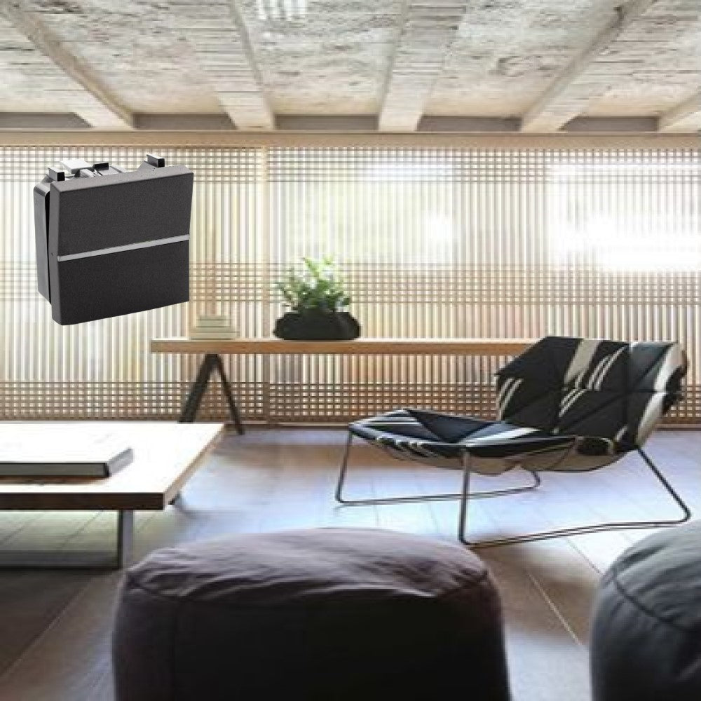 APAGADOR DE ESCALERA ESTEVEZ ZENIT 2 MÓDULOS ANTRACITA