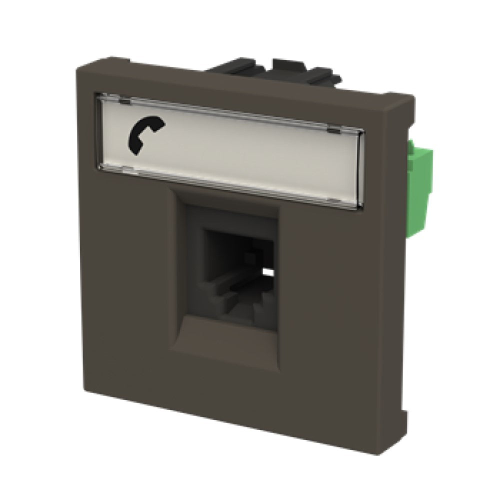 TOMA TELEFÓNICA ESTEVEZ ZENIT 2 MÓDULOS DE 6 HILOS RJ11 ANTRACITA