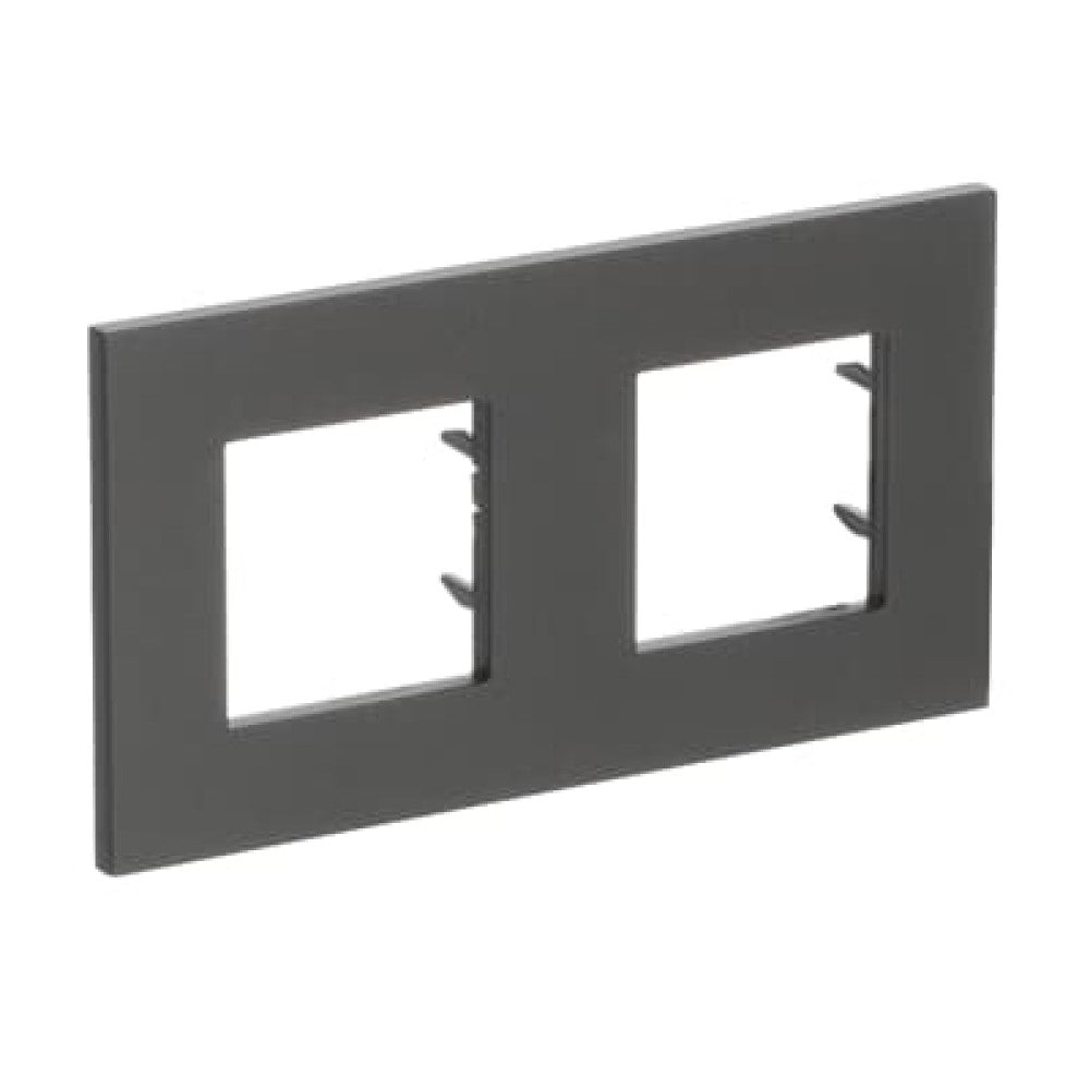 PLACA ESTEVEZ ZENIT 2 MÓDULOS MÁS 2 MÓDULOS DOBLE CAJA EUROPEA ANTRACITA