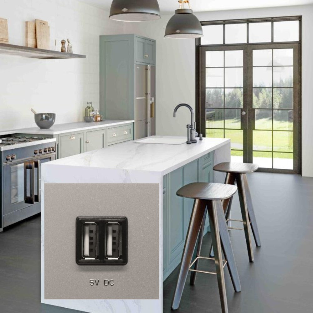 TOMA CARGADOR USB 2X700MA 2 MOD ZENIT