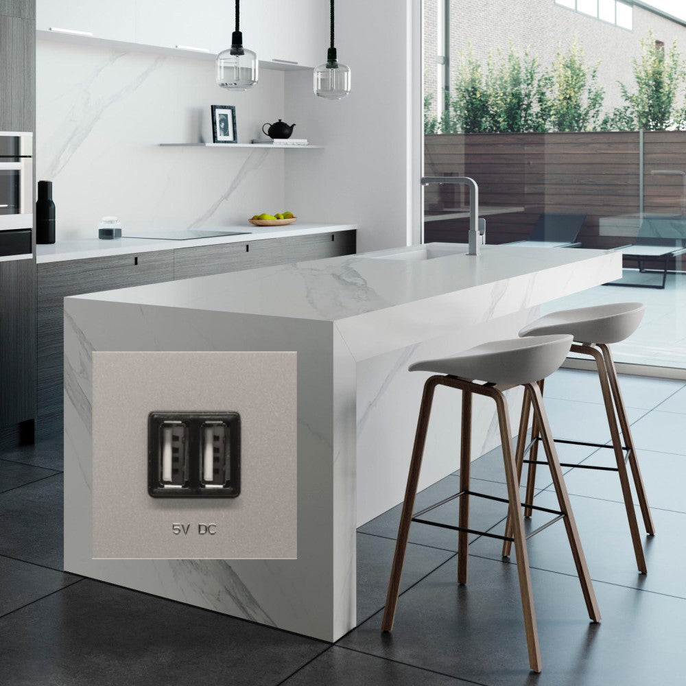 TOMA CARGADOR USB 2X700MA 2 MOD ZENIT