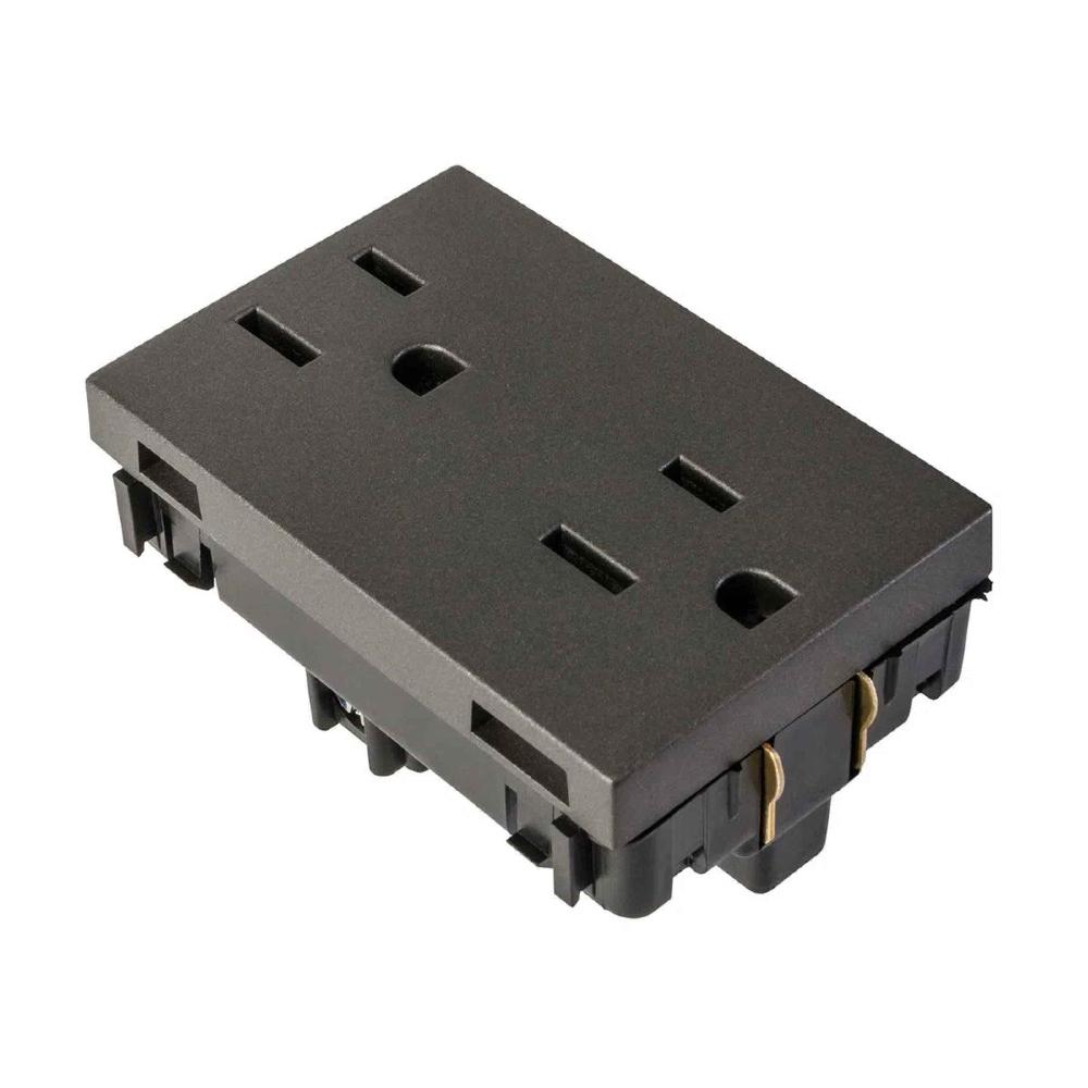 CONTACTO DÚPLEX ESTEVEZ ZENIT 2 POLOS CON TIERRA 3 MÓDULOS ANTRACITA