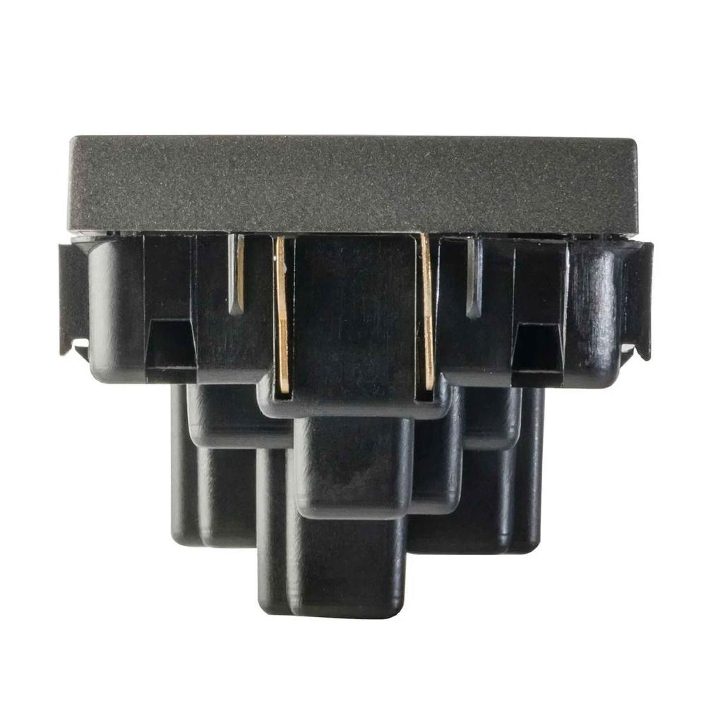 CONTACTO DÚPLEX ESTEVEZ ZENIT 2 POLOS CON TIERRA 3 MÓDULOS ANTRACITA