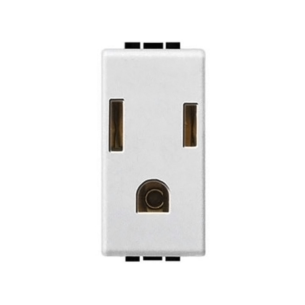 TOMACORRIENTE POLARIZADA Y ATERRIZADA 2P+T 1 MOD. 15A/127-277V. N4129S