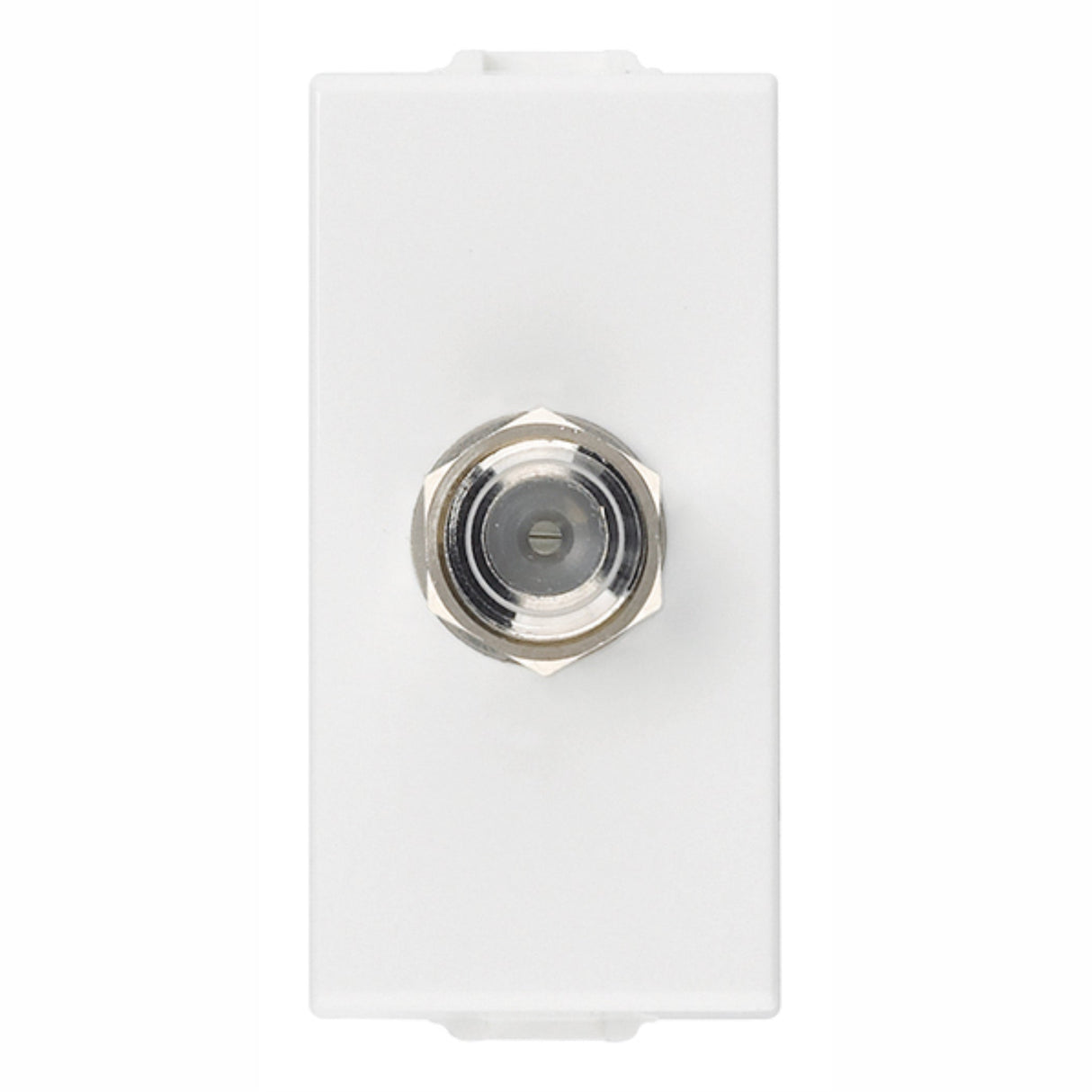 TOMA COAXIAL 1 MOD. CON CONECTOR HEMBRA TIPO F BLANCO 2400MHZ NEVE VIMAR