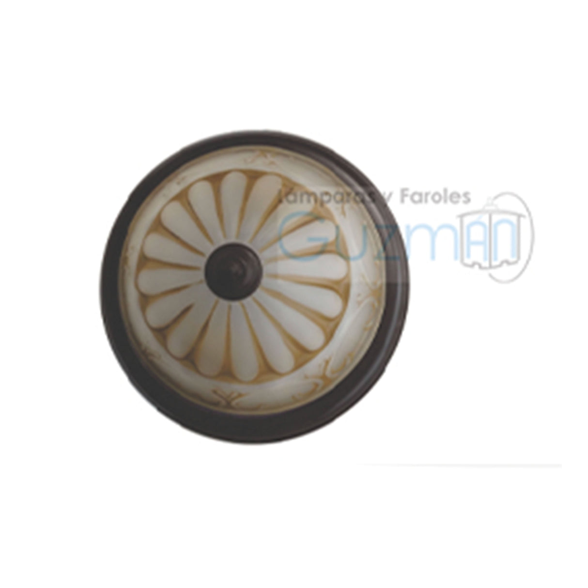 PLAFON MODELO 215 RUSTICO CHICO 2 LUCES CHOCOLATE MCA GUZMAN