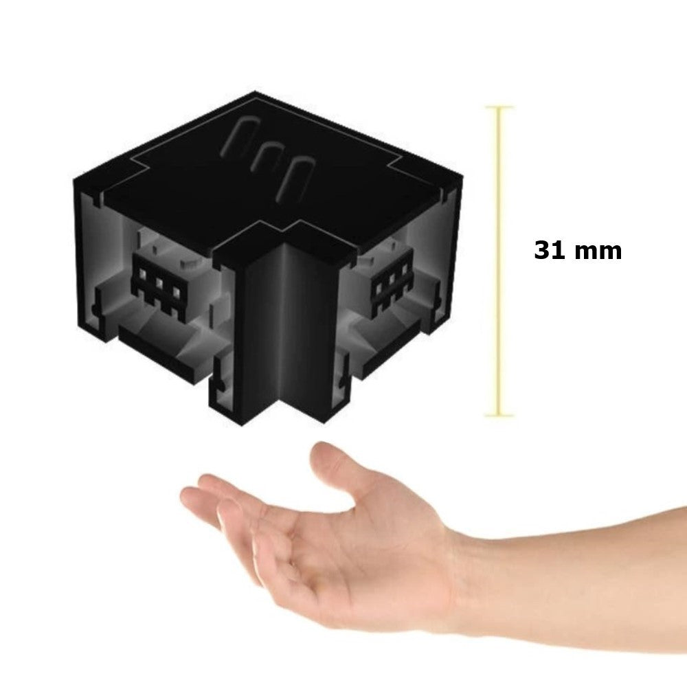 CONECTOR ESCUADRA 90 BL FLAT NEGRO MCA ELECTROMAG